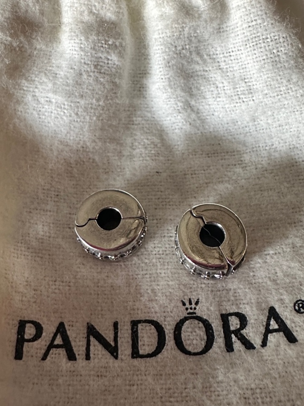 Pandora Shining Path sterling silver clip charms x2 - Picture 5 of 6